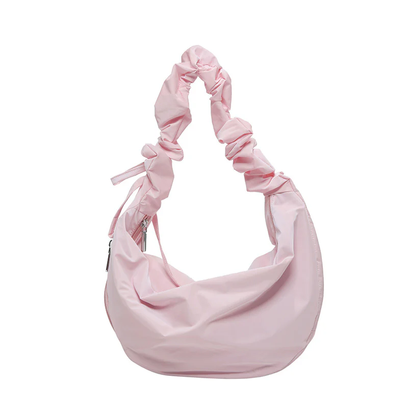 DEANWANGKT 2025 Korean version of fashion pleated dumpling bag popular new simple atmosphere shoulder bag New Popular trade girl messenger bag tide - Deanwangkt