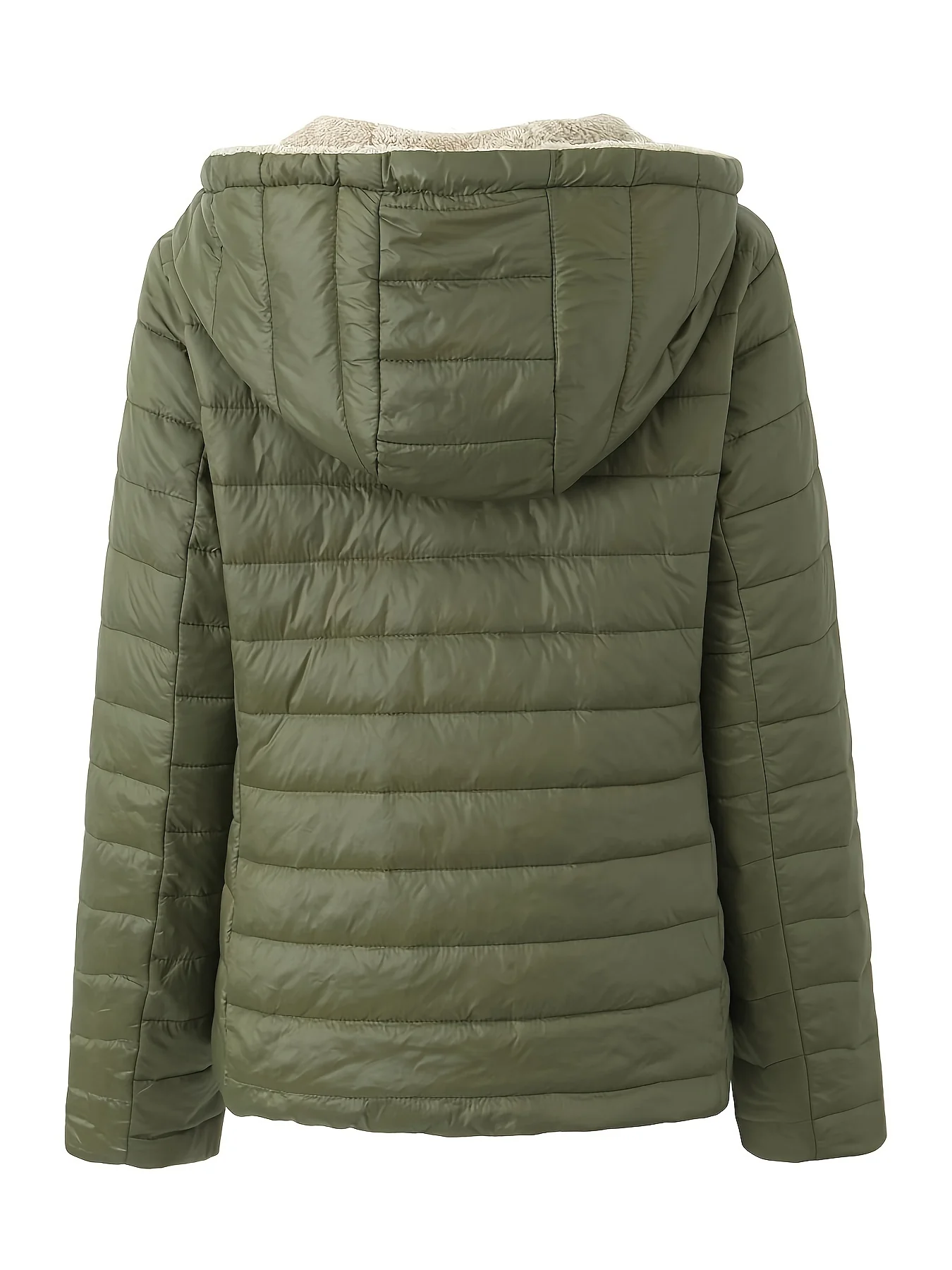 Cozy Quilted Fluffy Jacket - Quilted Lightweight Jackets with Fleece Lining, Zip-up, Hooded, Long Sleeve, Warm, and Casual Outerwear for Winter - Women's Clothing with Comfortable Fit - Deanwangkt