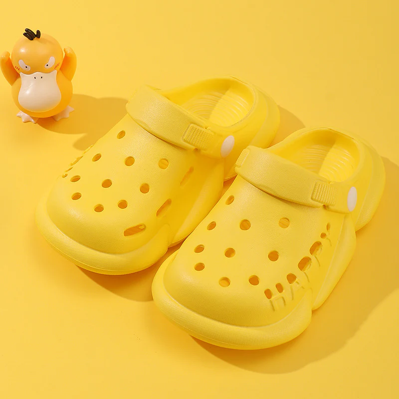 DEANWANGKT Baby Non-Slip Eva Slippers Cartoon Children's Closed Toe Hole Shoes Soft Soft Bottom Children Outer Sandals - Deanwangkt
