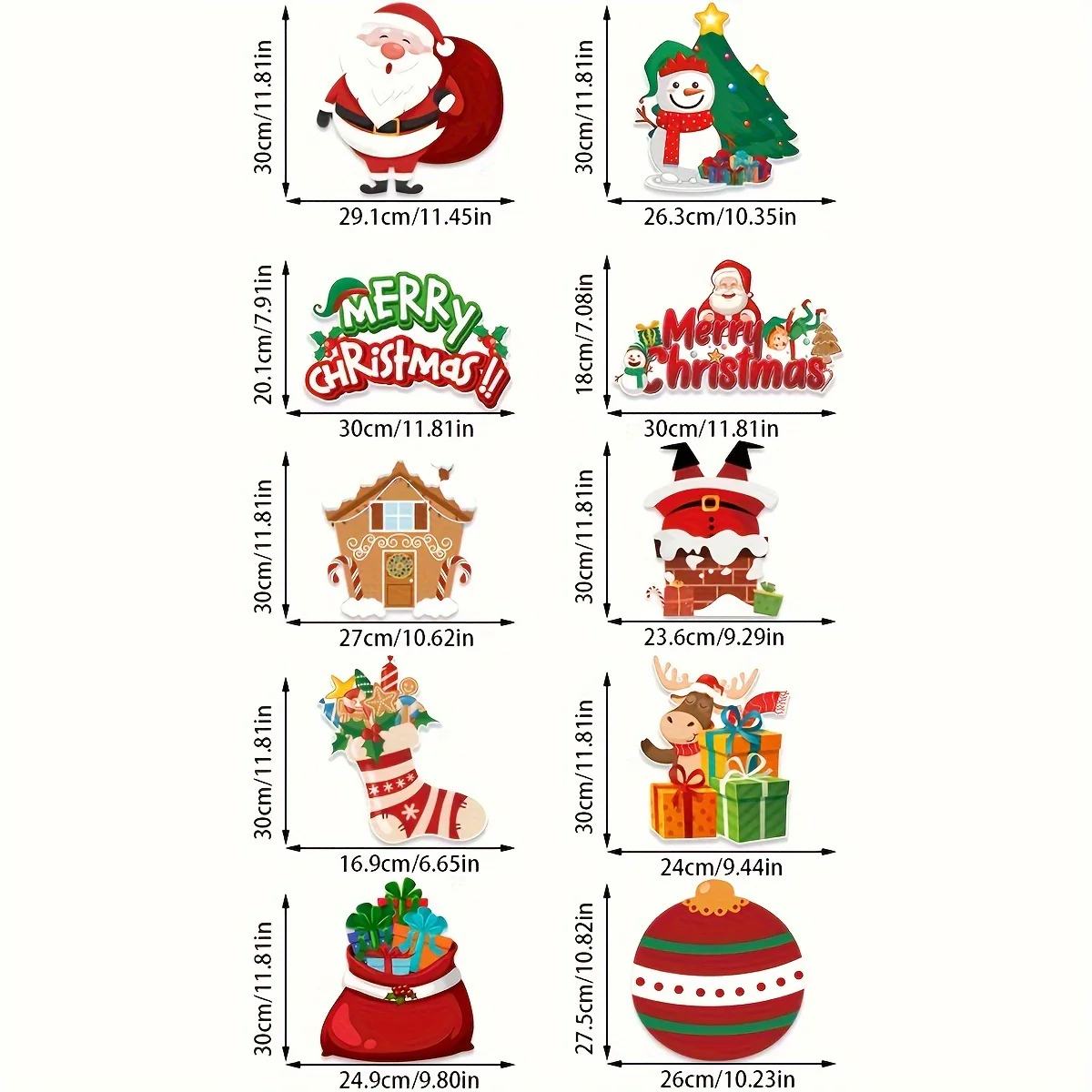10pcs Christmas Party Decor Set - Festive Snowman & Socks Door Hangings, Polyester, No Batteries Required - Deanwangkt