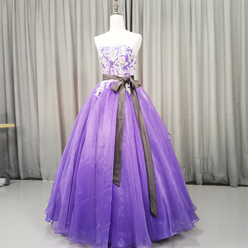 Solvbao Charming Handmade Organza Purple Sweet 16 Gown, Party Dress - Deanwangkt
