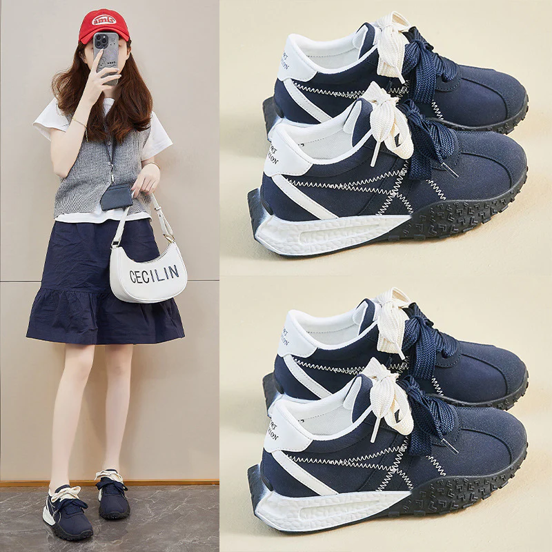 2025 ins Korean version of Forrest Gump shoes women's tide  spring new height increase student running sports leisure street shot RD4319 - Deanwangkt