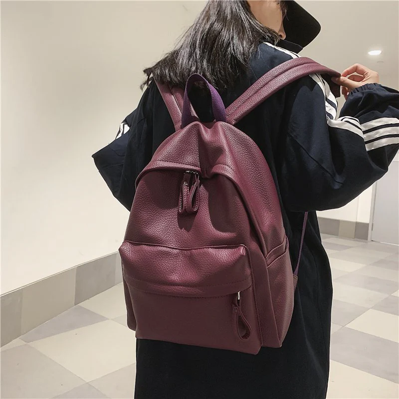deanwangkt  Pu Male and Female Student Backpack Foreign Trade  New Fashion Shoulder Bag Casual Fashion Couple Schoolbag Wholesale - Deanwangkt