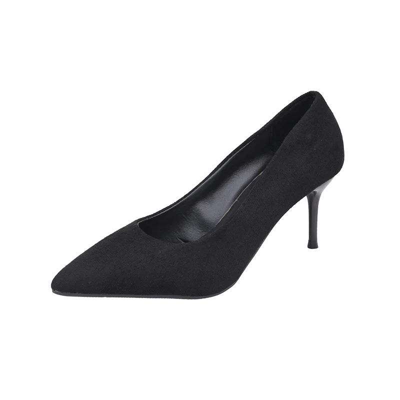DEANWANGK  Spring and Autumn New Black High Heels Women Low-Cut Pointed-Toe Stilettos Sexy High Sense Classy Shoes - Deanwangkt