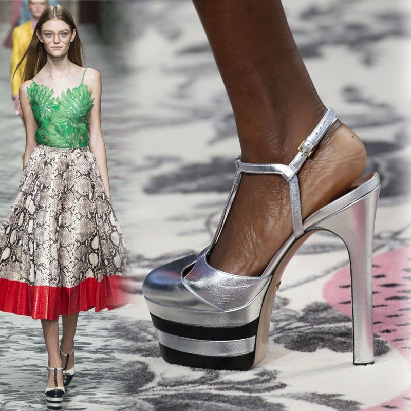 DEANWANGK  European and American High Heel Platform Shoes Closed Toe Platform Super-High Heels Platform Sandals Catwalk Color Matching plus Size Rivet Sexy Party Shoes - Deanwangkt