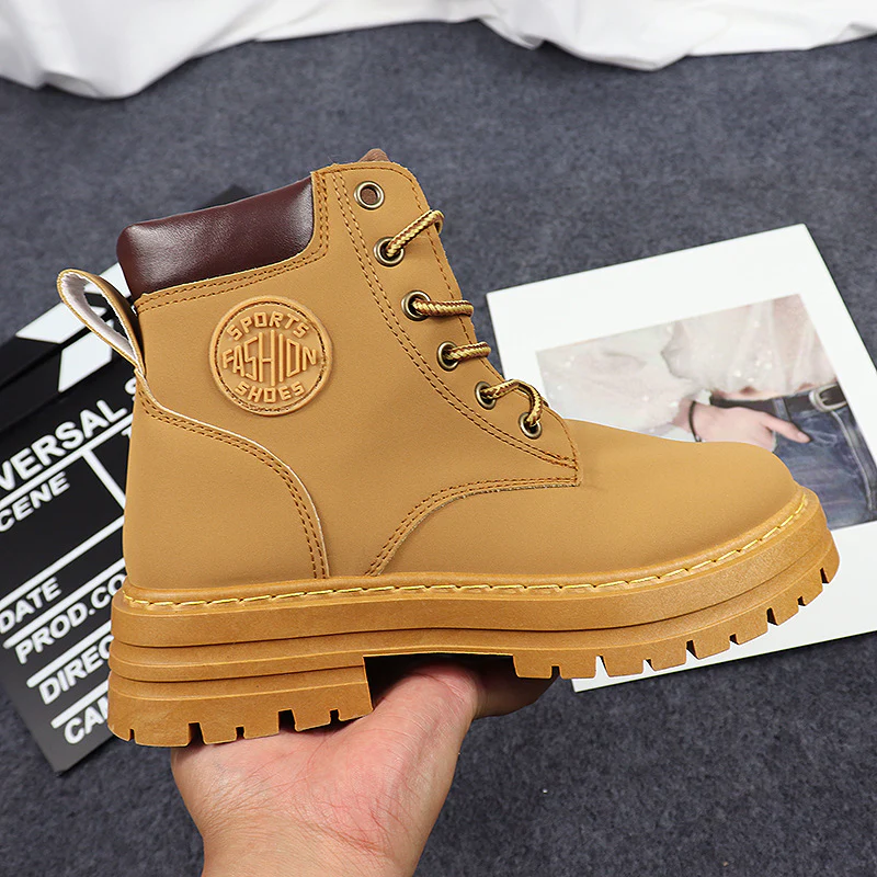 Women's Martin Boots Women's  New Autumn Mountaineering Worker Boots Thick Bottom All-Match British Style Retro Ankle Boots - Deanwangkt