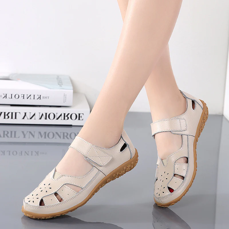 DEANWANGKT  Cross-Border plus Size Loafers Spring/Summer New Women's Sandals Hollowed Women's Shoes Hole Shoes Mom Shoes Women's Shoes - Deanwangkt