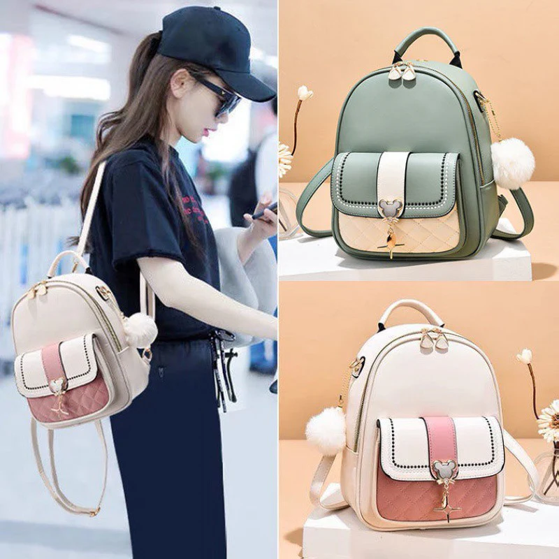 Women's Bag  New Fashion Shoulder Crossbody Multi-Purpose Soft Leather Women's Bag Large Capacity Backpack School Bag - Deanwangkt