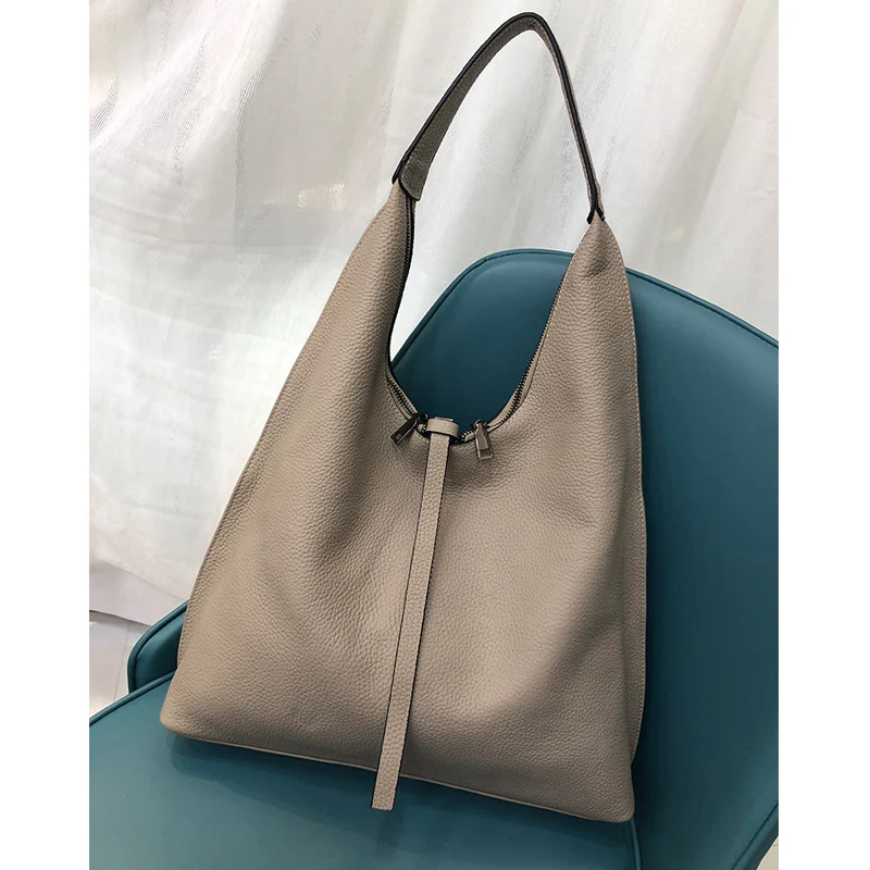 first-layer cowhide women's bag  new versatile shoulder bag genuine leather fashion messenger bag  large bag 5563 - Deanwangkt