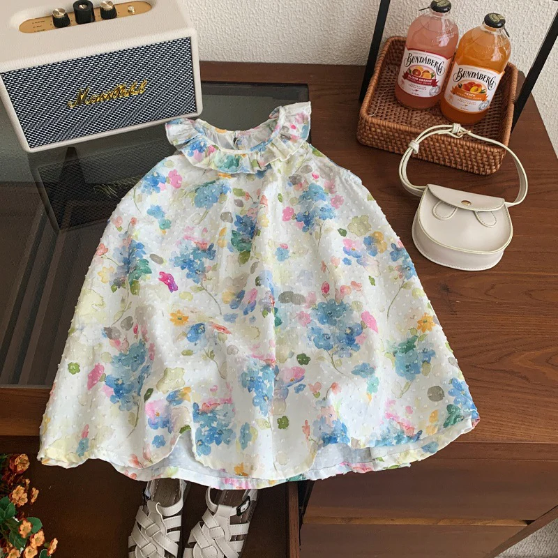 Girls' Braces Skirt Summer 2025 New Children's Beach Princess Dress 1-3-6 Years Old Baby Dress Summer - Deanwangkt