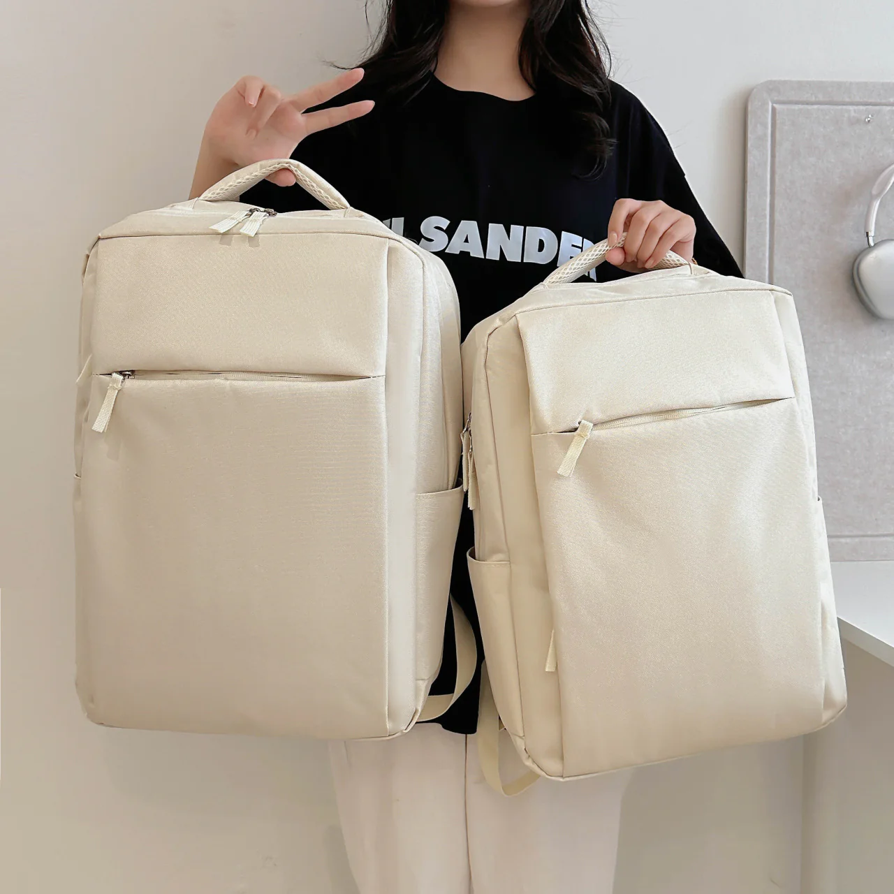 DEANWANGKT 2025 Business Backpack Double-layer Large Capacity Versatile Men's Backpack popular New Logo Printable Travel Bag Computer Bag - Deanwangkt