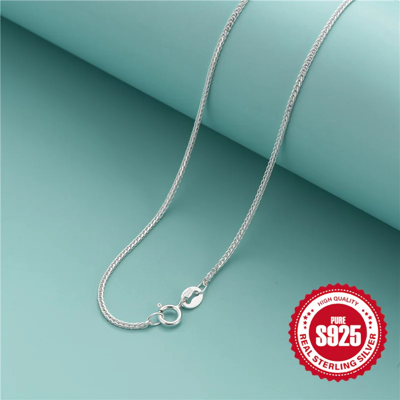 925 Sterling Silver Simple Chain Necklace Minimalist Style Hypoallergenic Chain Neck Jewelry - Deanwangkt