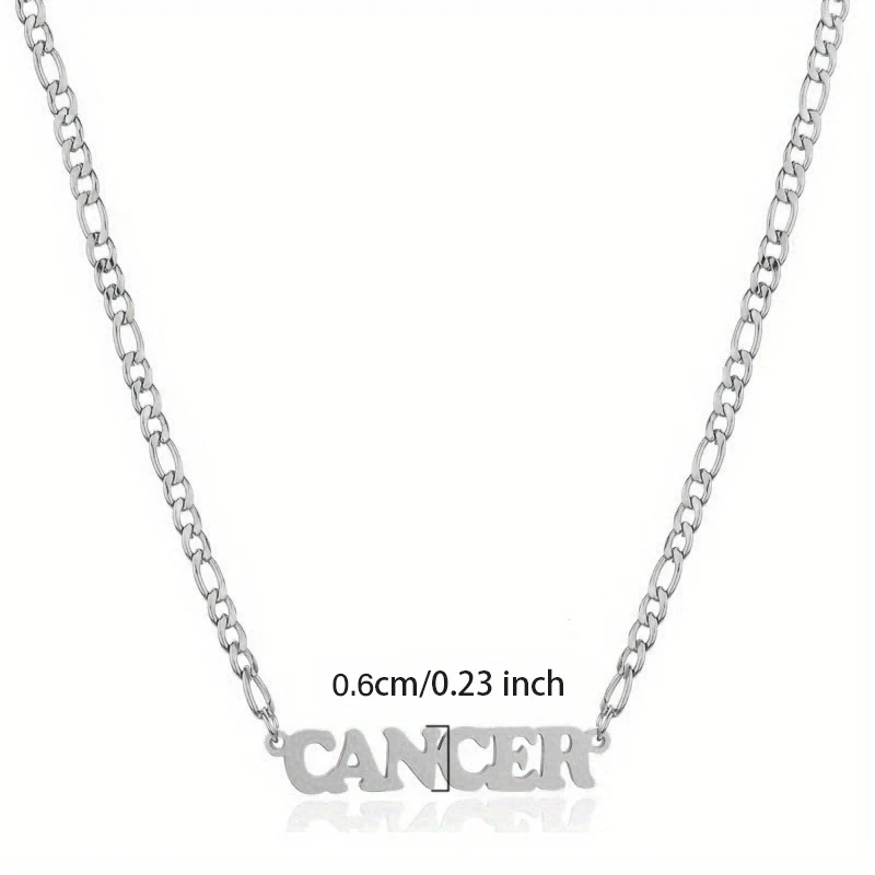 1pc Exquisite Stainless Steel Twelve Letter Pendant Necklace - Durable, Hypoallergenic, and Fashionable Jewelry Gift for Birthday and Special Occasions - Deanwangkt