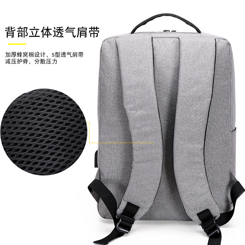 Backpack Men's and Women's USB Charging Wear-Resistant Backpack 15.6-Inch Casual Business Travel Laptop Bag Printed Logo - Deanwangkt