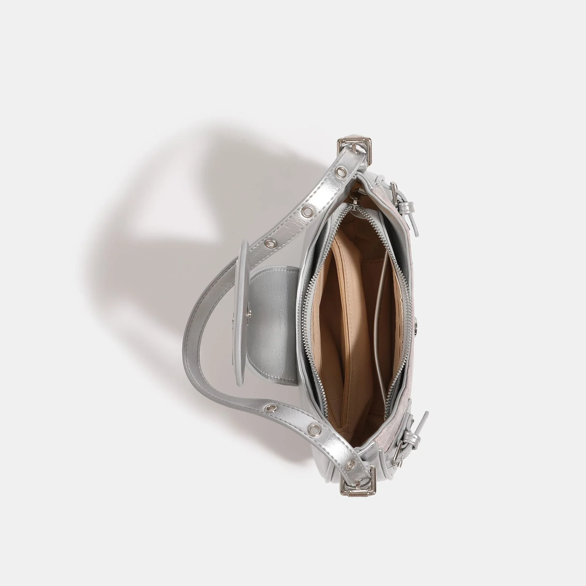 Millennium Hot Girl Motorcycle Bag  New Women's Special-Interest Design Crocodile Pattern Underarm Bag Fog Pink Shoulder Messenger Bag - Deanwangkt