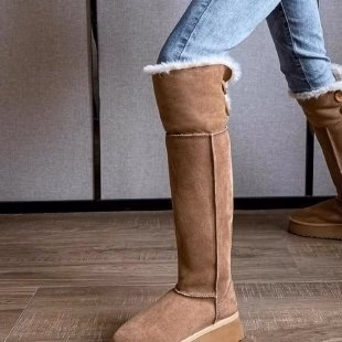 2025  Snow boots women's popular new winter high-end two-wear button boots to keep warm and increase the height of Northeast Mao Mao boots - Deanwangkt
