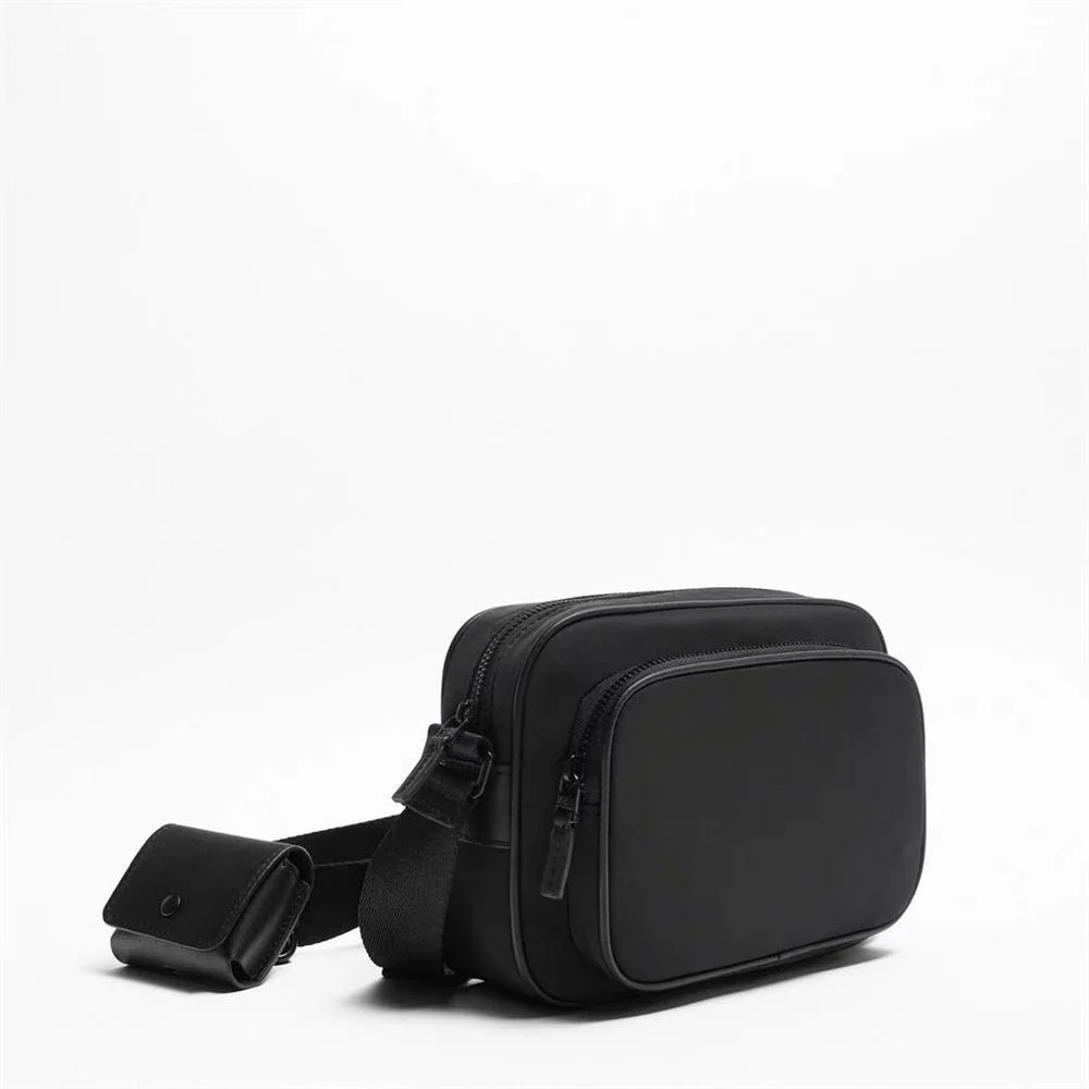 deanwangkt  Spring New Men's Bag Fashion-Black Soft Nylon Crossbody Bag Men's Casual Shoulder Camera Messenger Bag - Deanwangkt