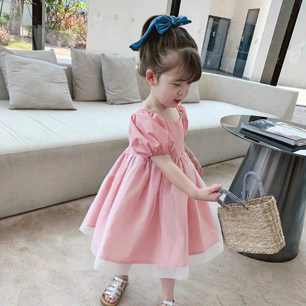 Girls' Dress Wholesale Fashionable New Baby Dress Children's Bubble Sleeve Princess Dress Summer Live Supply - Deanwangkt