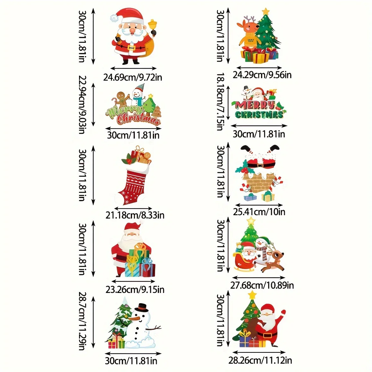 10pcs Christmas Party Decor Set - Festive Snowman & Socks Door Hangings, Polyester, No Batteries Required - Deanwangkt