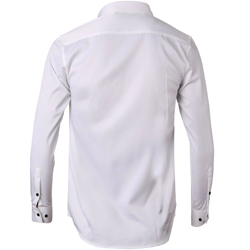 DEANWANGKT 2025 high-end men's shirts long sleeves  new Popular trade business formal men's elastic non-ironing shirts men's - Deanwangkt