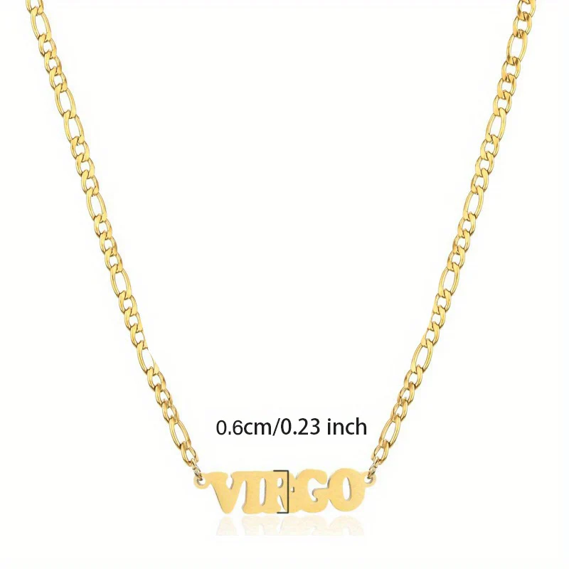 1pc Exquisite Stainless Steel Twelve Letter Pendant Necklace - Durable, Hypoallergenic, and Fashionable Jewelry Gift for Birthday and Special Occasions - Deanwangkt