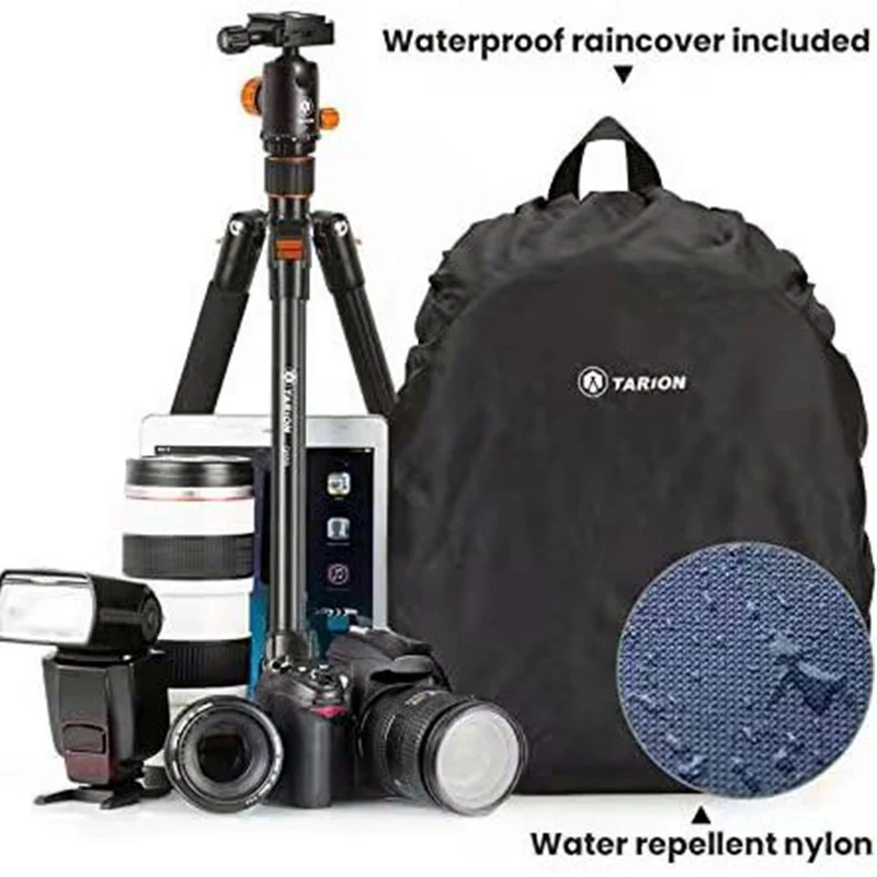 deanwangkt Double Shoulder Camera Bag Men and Women Professional Camera Backpack Belt Rain Cover Laptop Compartment Waterproof Camera Backpack - Deanwangkt