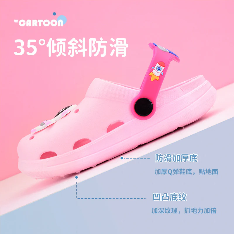 DEANWANGKT New Astronaut Children's Hole Shoes Summer Boys and Girls Baby Closed Toe Eva Sandals Two-Way Children's Sandals - Deanwangkt
