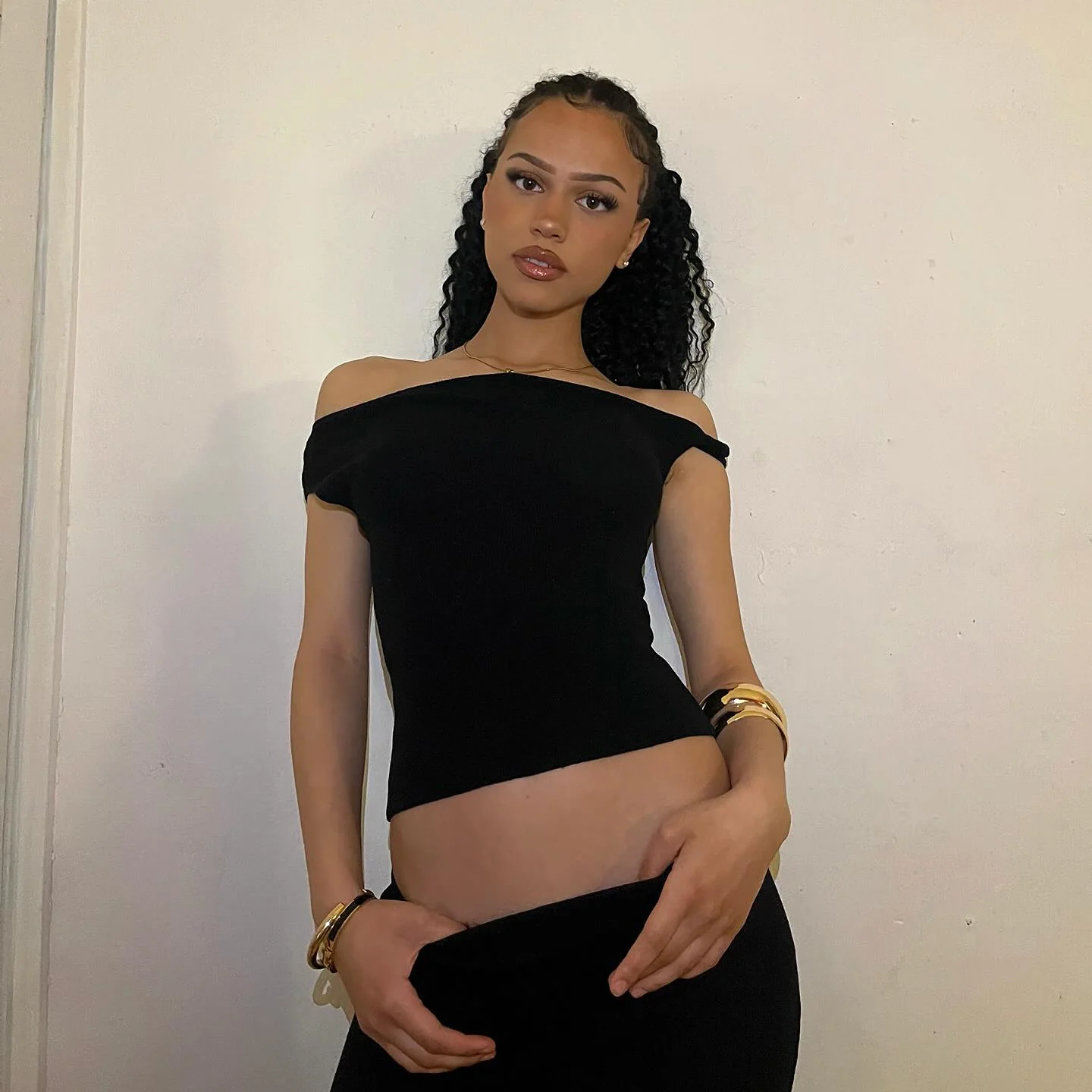 celebrity style fashionable and sexy one-word shoulder navel vest summer new Spice Girl slim-fitting eye-catching female customization - Deanwangkt