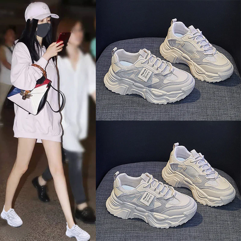 2025 Korean version of spring new dad women's shoes ins tide student sports shoes street shooting Internet celebrity casual shoes women K819 - Deanwangkt