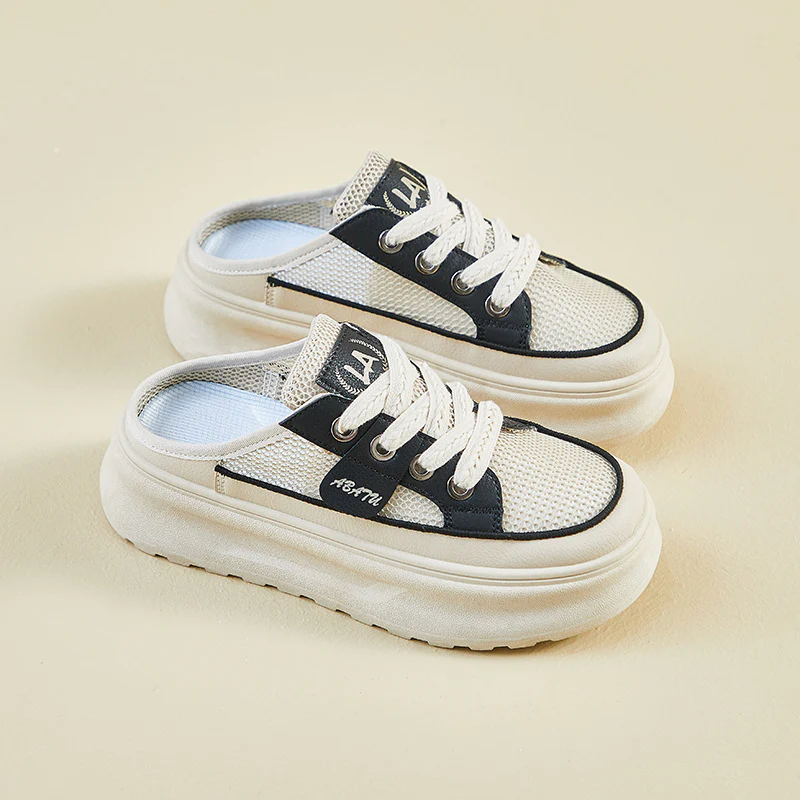 2025 summer little white shoes new Korean version ins female students thick sole heightening mesh breathable casual shoes ZY1828 - Deanwangkt