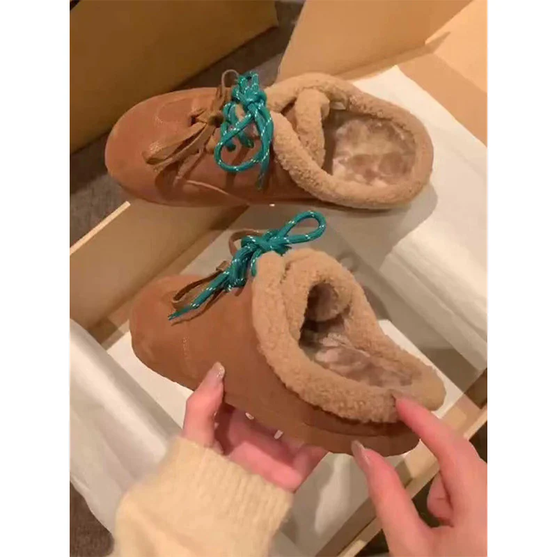2025  Niche Birkenstock shoes platform slippers for women's autumn and winter wear popular new plush one-pedal fluffy bag head half slippers - Deanwangkt