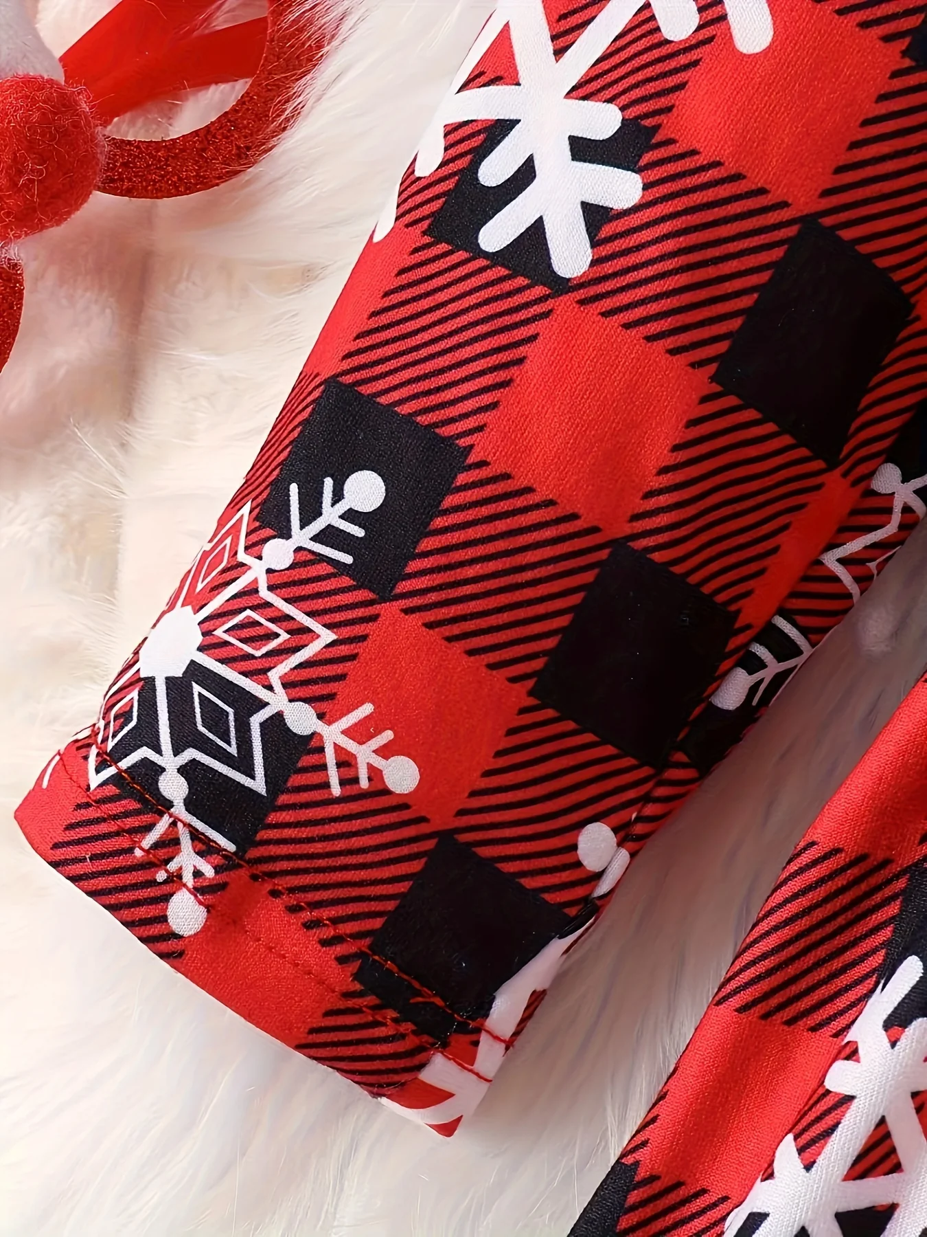 Snowflake & Christmas Plaid Print Girls Holiday Long Sleeve Dress - Comfy A-Line Party Casual Dresses, Spring/Fall Season - Deanwangkt