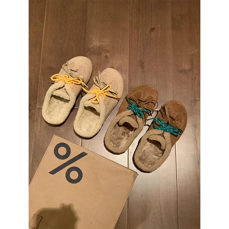2025  Niche Birkenstock shoes platform slippers for women's autumn and winter wear popular new plush one-pedal fluffy bag head half slippers - Deanwangkt