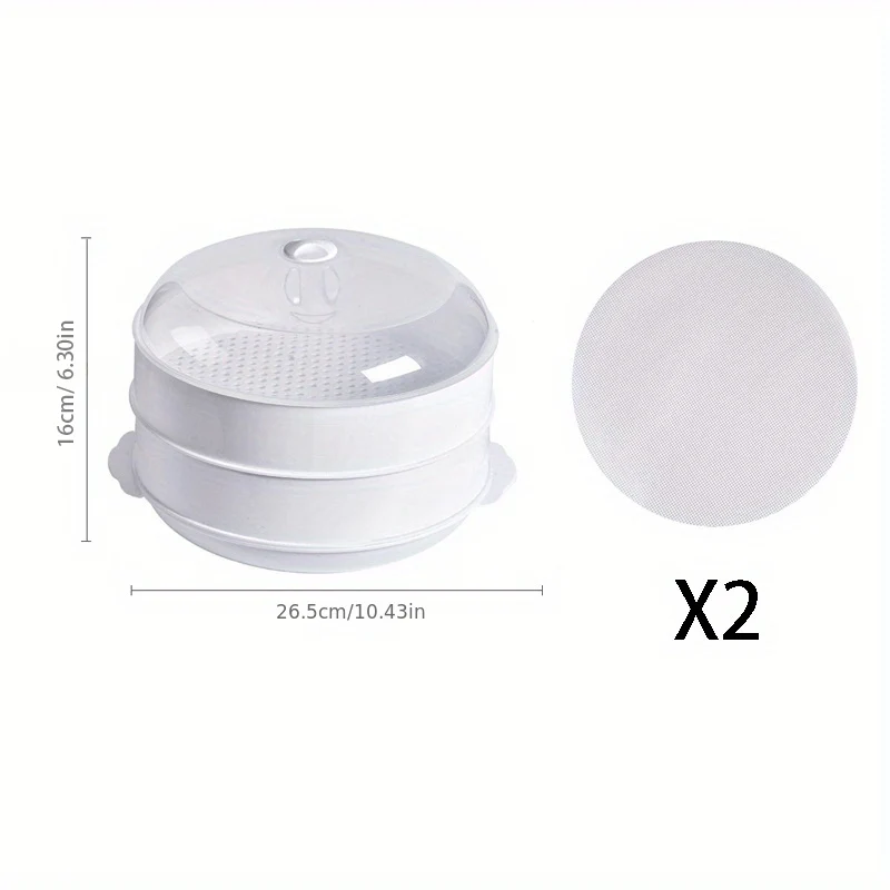 1 Set BPA-Free Multi-layer Microwave Steamer - Fast Heating, Splash-Proof, Steamed Rice Ready - Stackable Design for Mantou, Buns, Dumplings, Healthy Cooking & Easy Clean - Deanwangkt