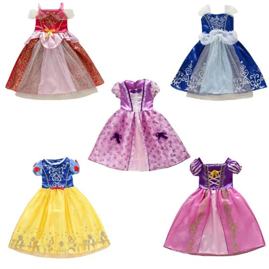 Summer Children Shirt  Girls Dress Frozen Princess Dress Sleeping Beauty Cinderella Snow White Skirt - Deanwangkt