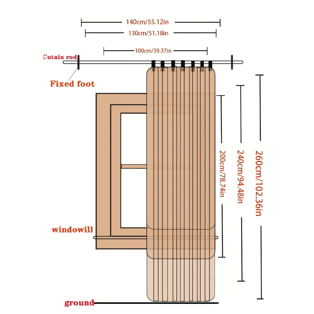 1 Panel Gradient Color Window Sheer Curtain Suitable For Living Room, Bedroom, Kitchen, Bathroom, Home Decor, Room Decor - Deanwangkt