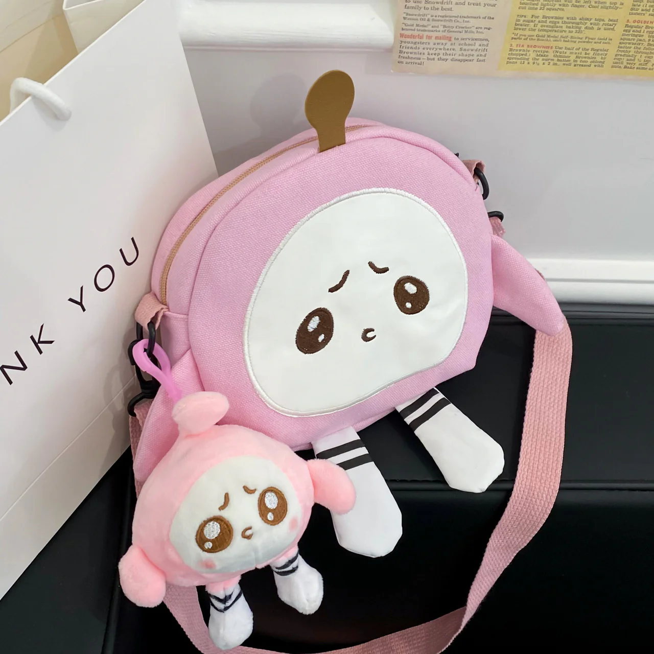 Egg Puff Bag New Cartoon Egg Puff Party Bag Canvas Bag Shoulder Messenger Bag Canvas Bag Casual Bag - Deanwangkt