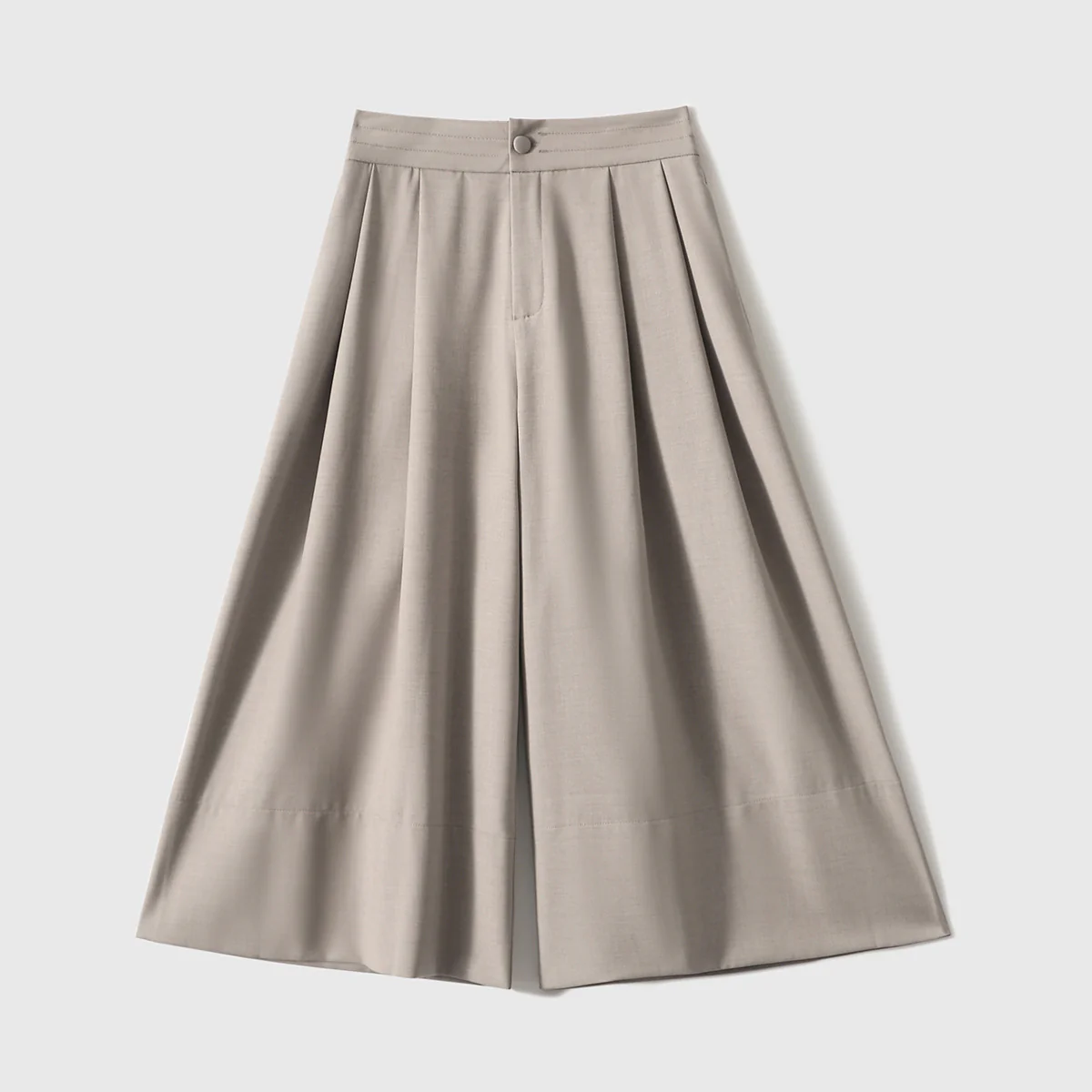 2025 Textured wide-leg culottes spring nine-point pants 4 colors, pleated high-waisted culottes women's spring and autumn loose large-size women's pants - Deanwangkt