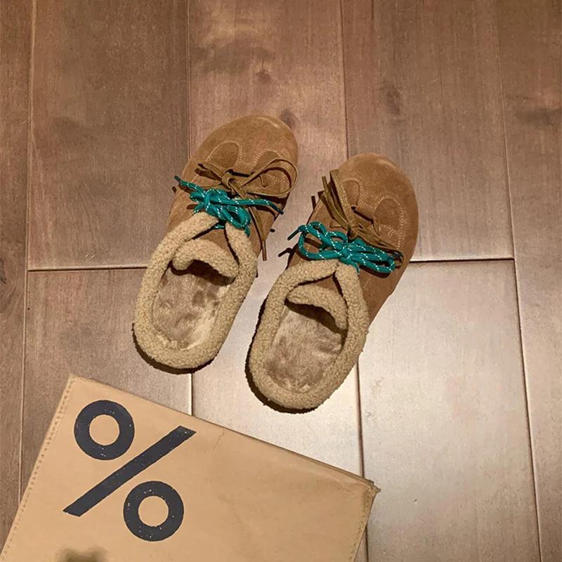 2025  Niche Birkenstock shoes platform slippers for women's autumn and winter wear popular new plush one-pedal fluffy bag head half slippers - Deanwangkt