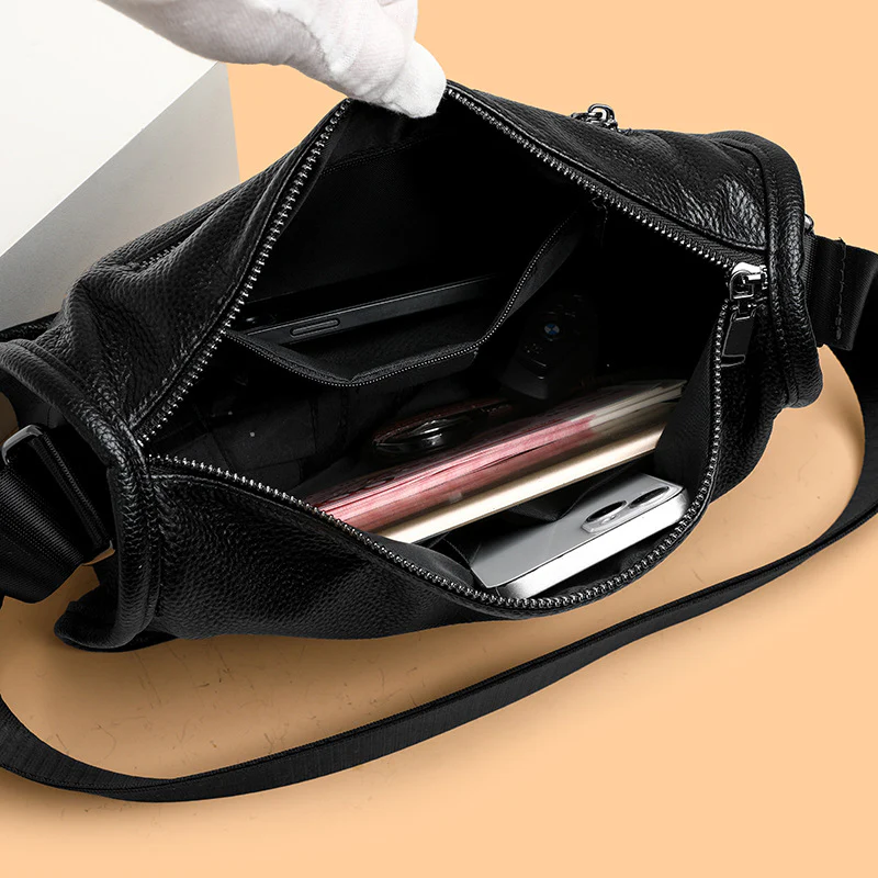 deanwangkt  New Men's Leather Shoulder Bag First Layer Cowhide Messenger Bag Business Casual Small Crossbody Bag Large Capacity Soft Cowhide Back - Deanwangkt