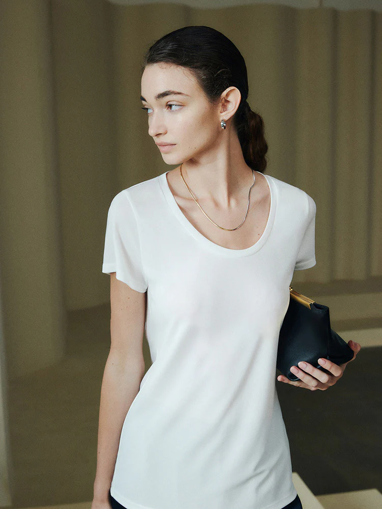 Siyuan, Japanese Knitted Triacetic Acid Cool Anti-Wrinkle Smoothie Lazy Loose Sunscreen T-Shirt Short Sleeve Women 7732 + 773 - Deanwangkt