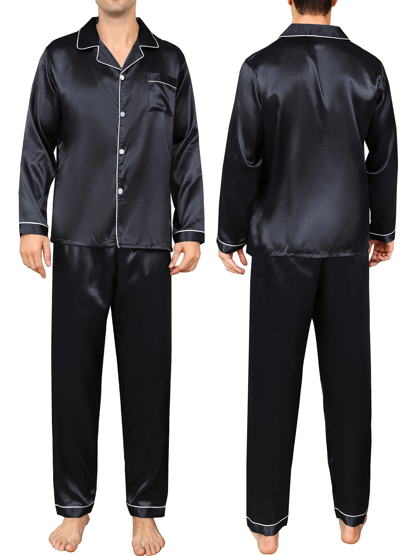 Men's Breathable Ice Silk Pajama Set – Comfy Stretch Leisurewear for Home & Outdoor, All-Season Elegance - Deanwangkt