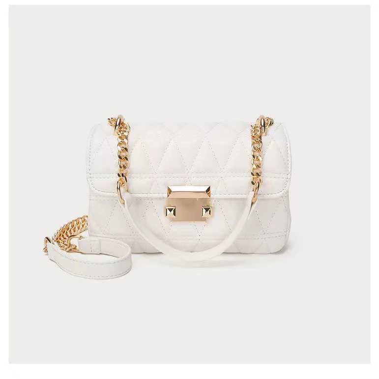 Classic Style Diamond Pattern Chain Bag Women's  New Fashion All-Match High Sense Internet Celebrity Shoulder Messenger Bag Small - Deanwangkt