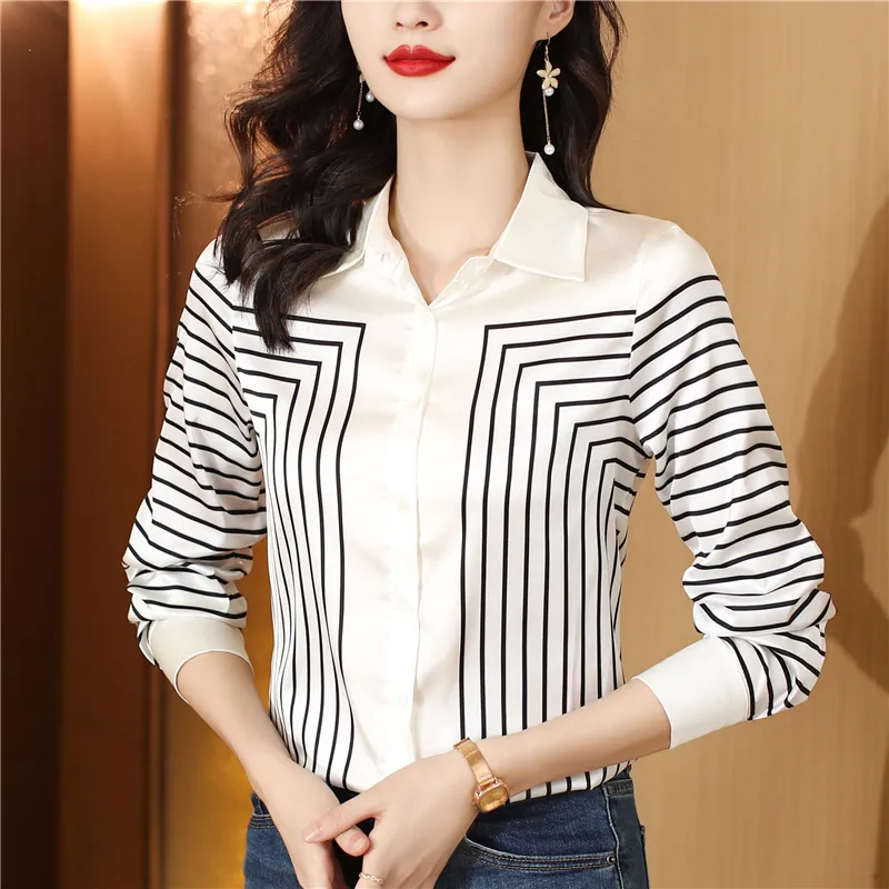 Fashion Plus Size Shirts Designer Tops Women's Lapel Runway Button Shirt Long Sleeve Spring Autumn Winter Office Ladies Printed Blouses Back to School Top - Deanwangkt