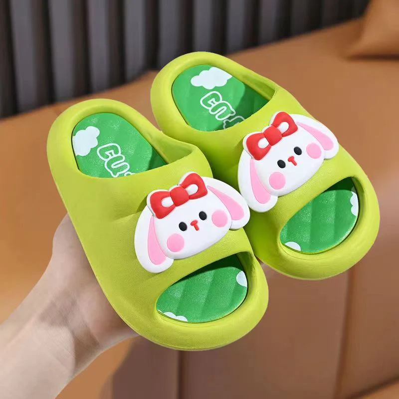 DEANWANGKT Children's Summer Slippers Boys and Girls Cute Waterproof New Indoor Shoes Warm Non-Slip Home Small Medium Children's Slippers - Deanwangkt