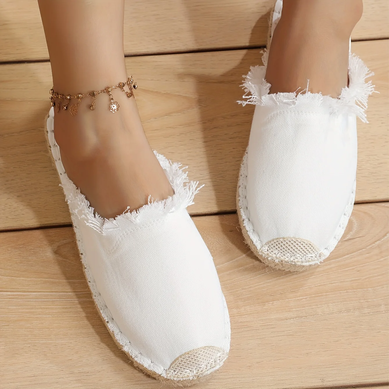 Womens Fashionable Solid Color Flat Espadrille Shoes - Effortless Slip-On, Featherweight Comfort for Daily Style - Deanwangkt