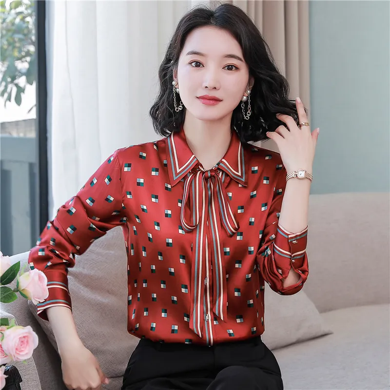 Fashion Plus Size Shirts Designer Tops Women's Lapel Runway Button Shirt Long Sleeve Spring Autumn Winter Office Ladies Printed Blouses Back to School Top - Deanwangkt