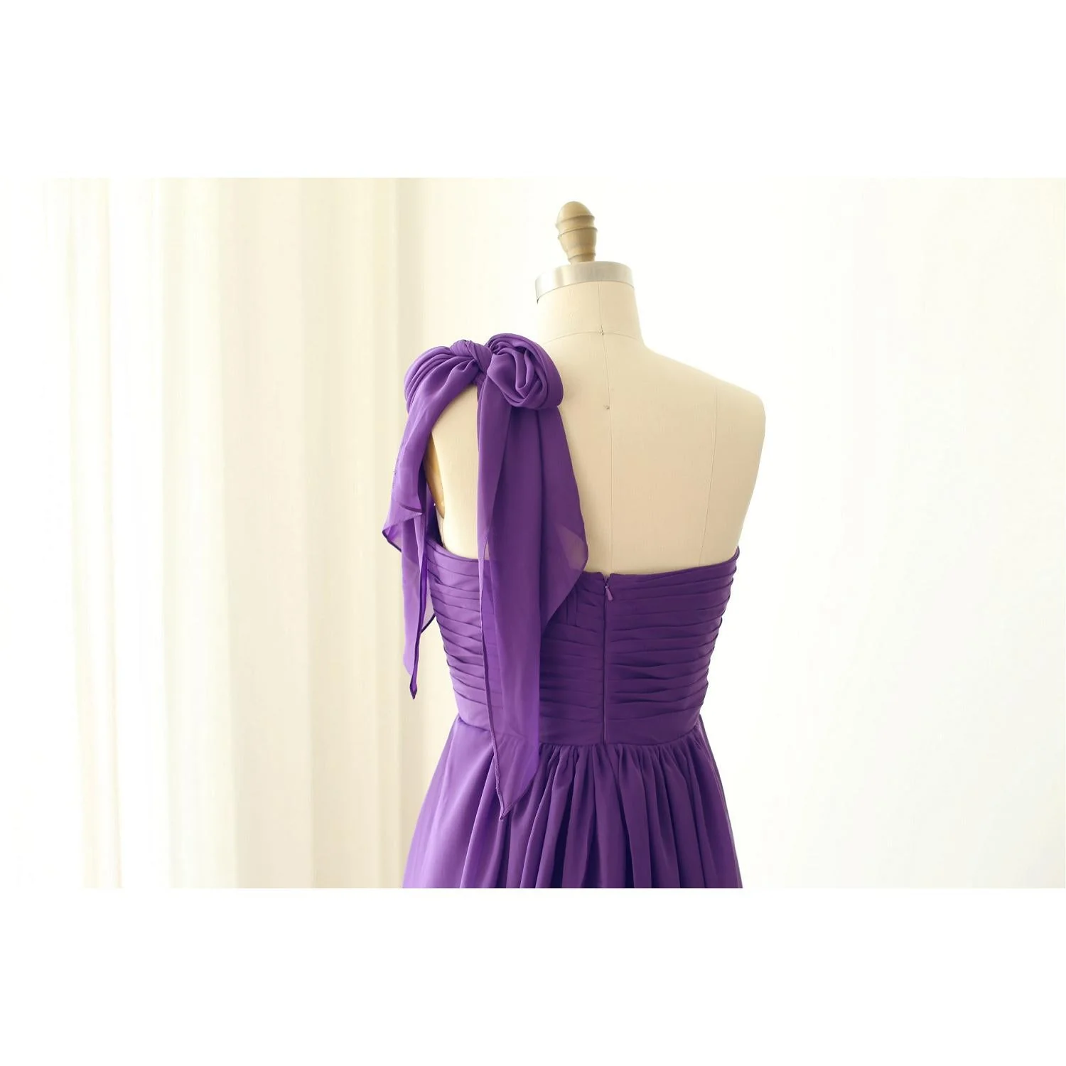 Solvbao Simple Purple Chiffon Sweetheart Floor Length Bridesmaid Dress, Simple Bridesmaid Dress - Deanwangkt