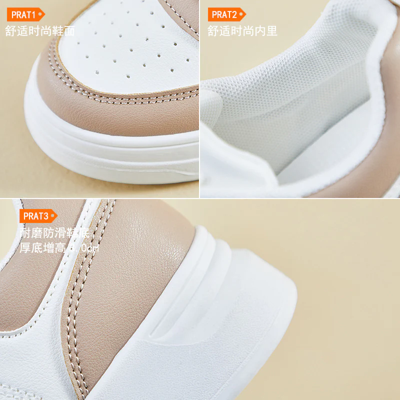 2025 spring little white shoes new Korean version ins female students platform heightening sports board shoes casual shoes CY6601 - Deanwangkt