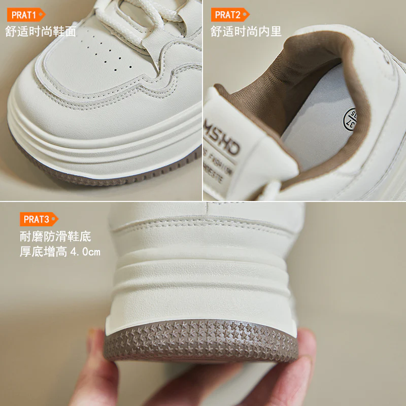 2025 winter white shoes new Korean version ins female students platform heightening sports board shoes casual street shooting K820 - Deanwangkt